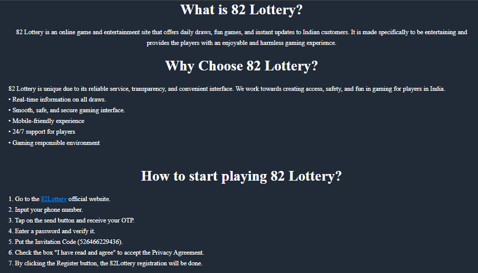 82 Lottery – Experience Fun, Fortune, and Fast Payouts Online