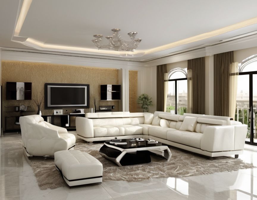 Sleek Living Room Décor with Modern Furniture Sets Dubai